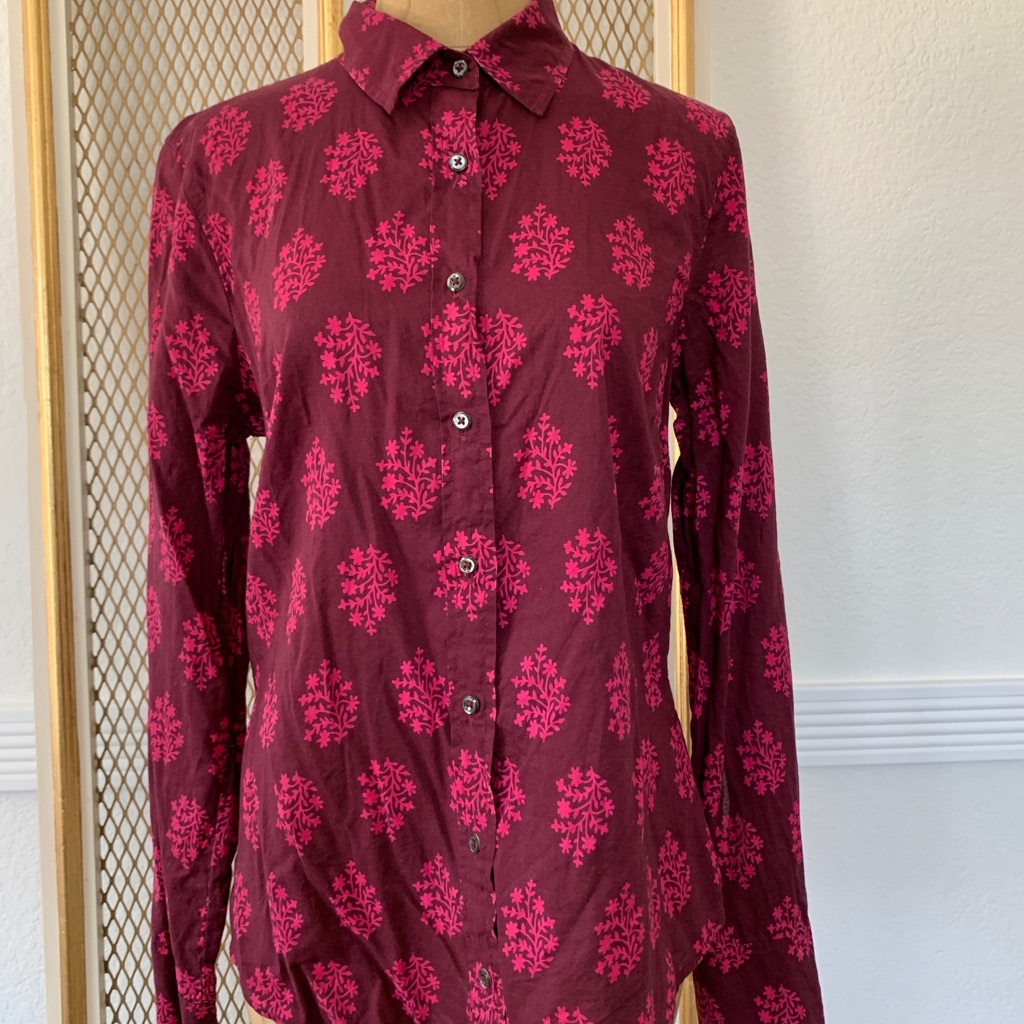 J.Crew Perfect Fern Printed Indian Cotton Shirt 6